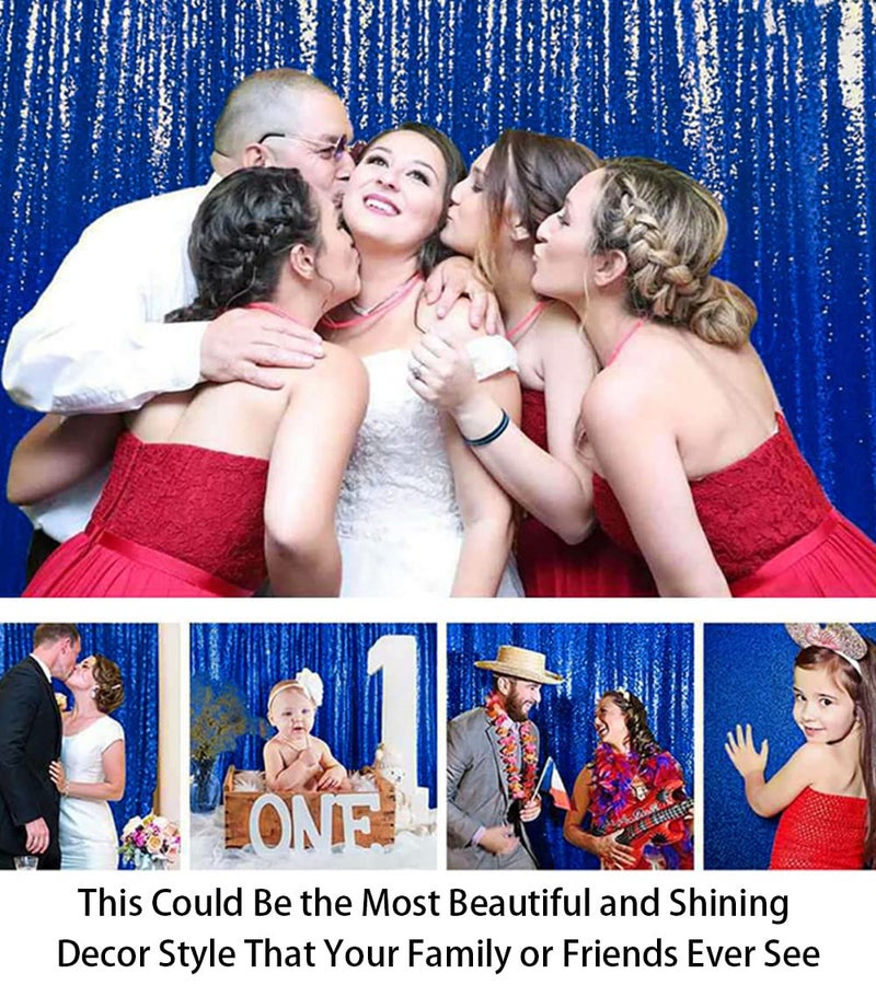 ShiDianYi Royal Blue Glitter Backdrop Curtain Photo Backdrop 4FTx7FT Sequins Shimmer Curtains for Backdrop -1011E - Image 5